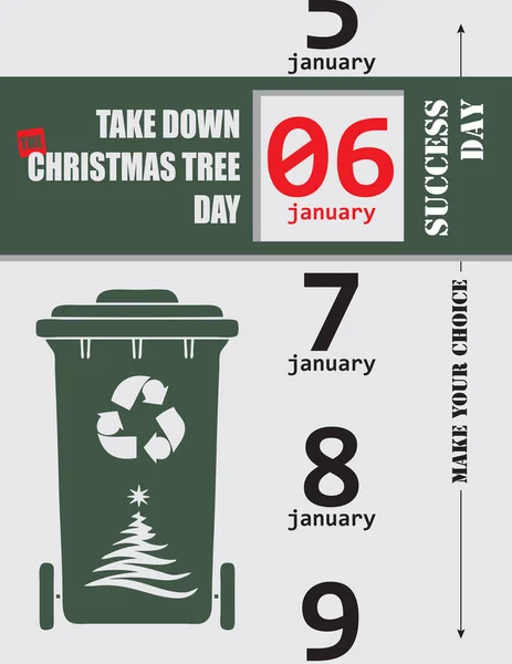 Make Your Choice Choose Take Christmas Tree Day January Vector — Stock Vector