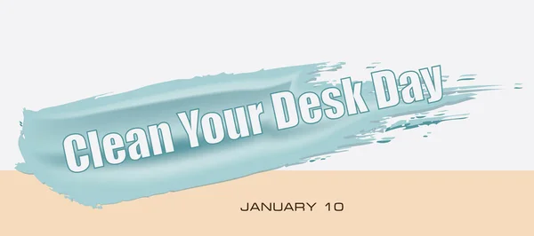 Card Event January Day Clean Your Desk Day — Διανυσματικό Αρχείο