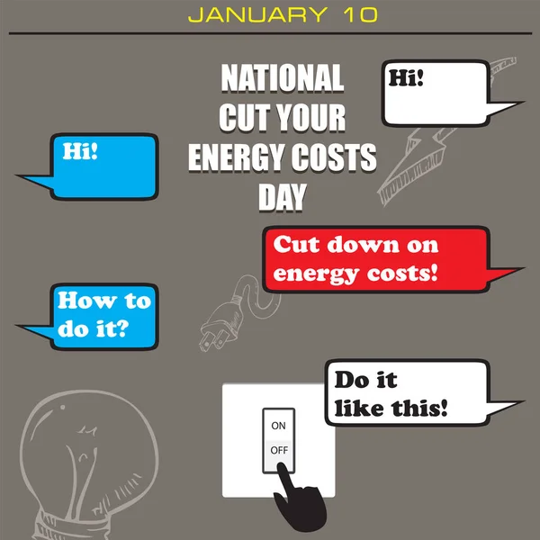 Correspondence Electronic Format Date January Cut Your Energy Costs Day — Stockový vektor