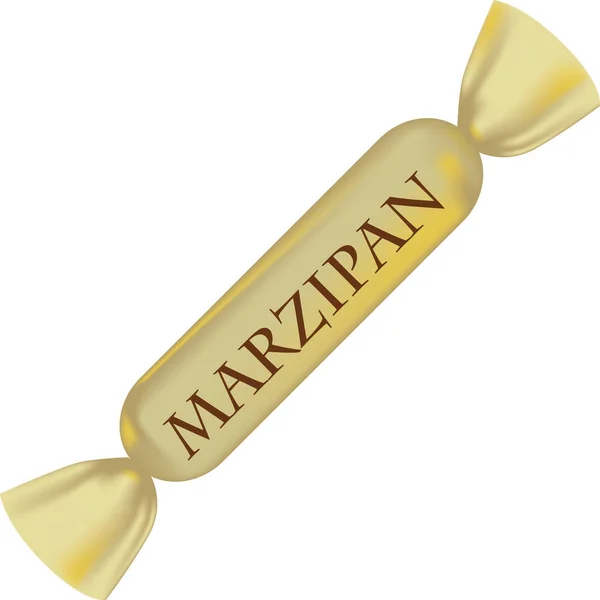 Classic Shape Marzipan Candy Wrapped Packaging — Vettoriale Stock