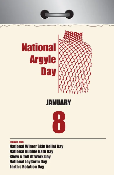 Old Style Multi Page Tear Calendar National Argyle Day — Wektor stockowy