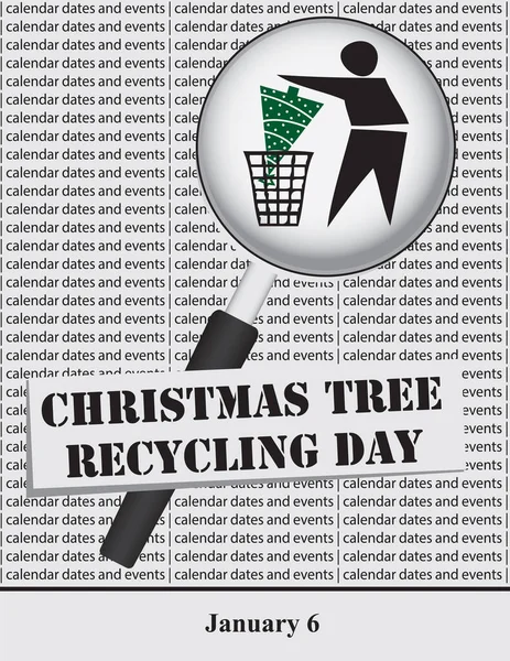 Creative Illustration Calendar Dates Events January Christmas Tree Recycling Day — Διανυσματικό Αρχείο