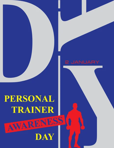 1月のイベントのポスター National Personal Trainer Awareness Day — ストックベクタ