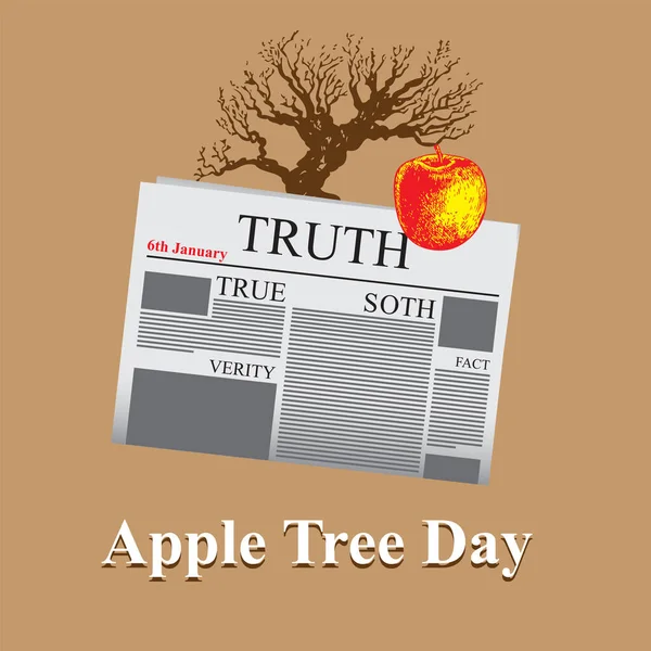 Página Jornal Para Feriado Dia Árvore Apple —  Vetores de Stock