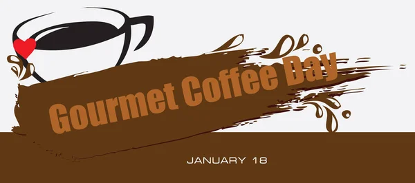 Karte Für Den Aktionstag Januar Gourmet Coffee Day — Stockvektor