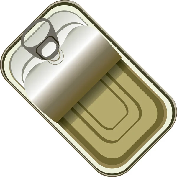 开放式长方形罐头 适用于保质期长的食品 — 图库矢量图片