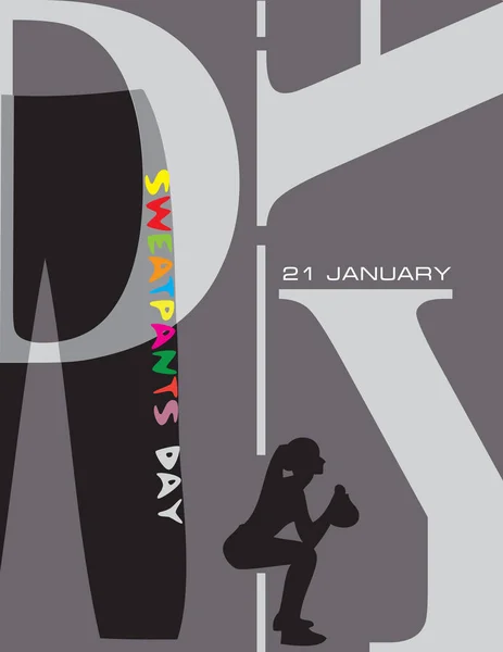 Cartel Para Evento Enero Día Los Pantalones Chándal — Archivo Imágenes Vectoriales