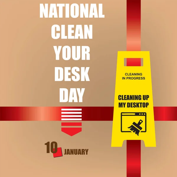 Das Kalenderereignis Wird Januar Gefeiert National Clean Your Desk Day — Stockvektor