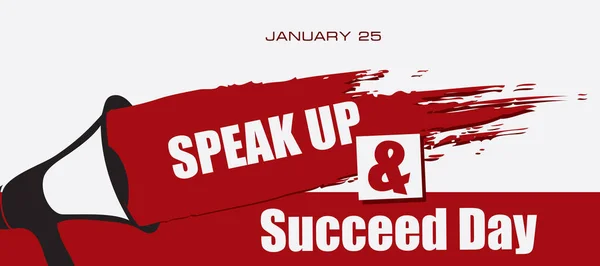 Scheda Evento Giorno Gennaio Speak Succeed Day — Vettoriale Stock