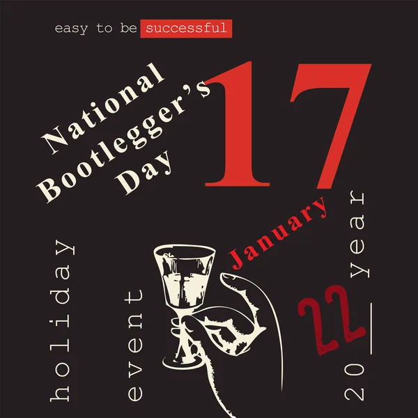 Kalender Evenement Wordt Gevierd Januari Nationale Bootleggers Dag — Stockvector
