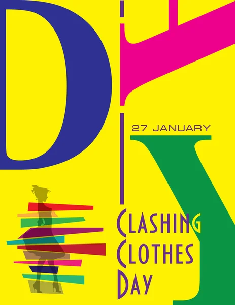 Affiche Voor Het Januari Evenement Nationale Kleding Dag — Stockvector