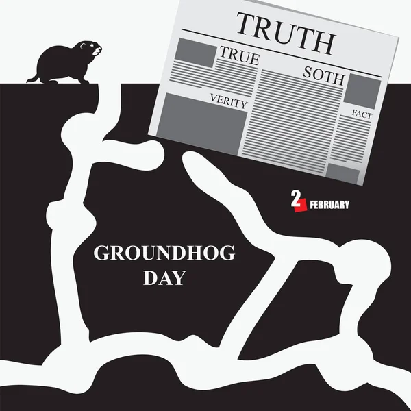 าหน าหร นหย Groundhog — ภาพเวกเตอร์สต็อก