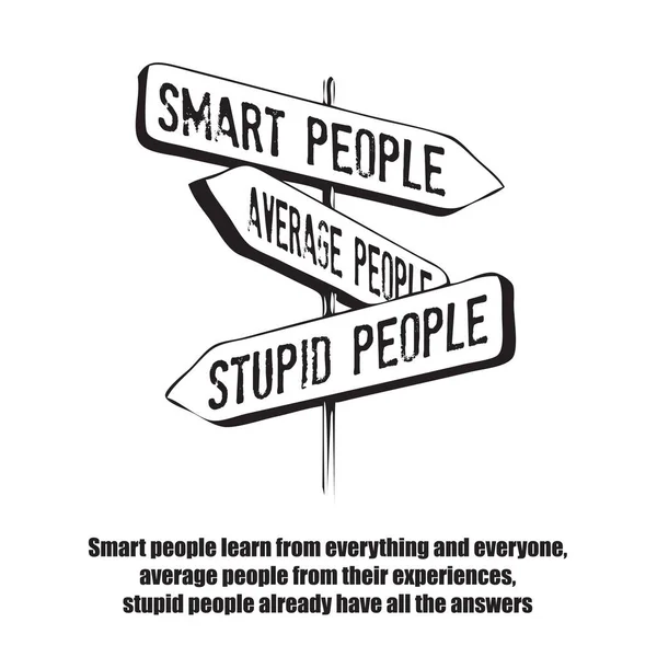 不同的人学习的方式不同 聪明的人 普通人 — 图库矢量图片