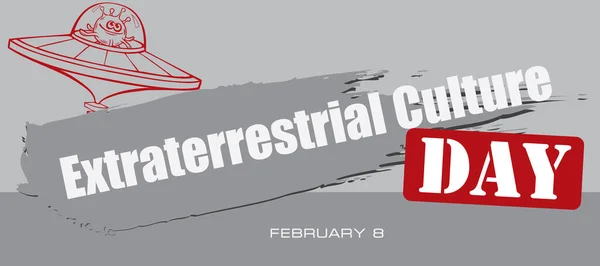 Card Event February Day Extraterrestrial Culture Day — стоковий вектор