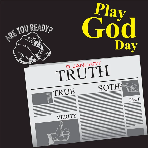 Novinové Stránky Dovolenou Play God Day — Stockový vektor
