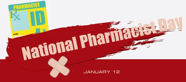 イベントカード1月の日 国立薬剤師の日 — ストックベクタ