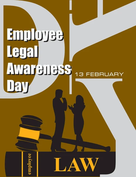 2月のイベントのポスター 従業員の法的意識の日 — ストックベクタ