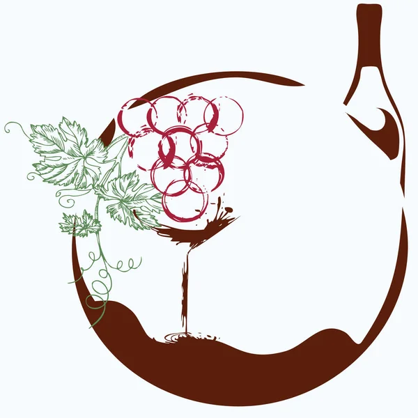 Şarap Yapımı Arkaplan Yükü Elemanları Ile Soyut Illüstrasyon — Stok Vektör