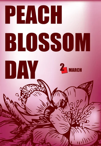 Calendar Event Series Plants Nature Peach Blossom Day — Stock Vector