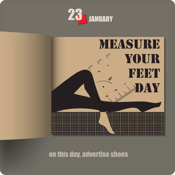 Album Mit Datum Januar Measure Your Feet Day — Stockvektor