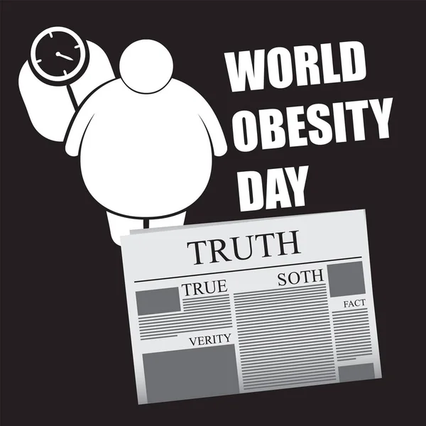休日の新聞のページ 世界肥満の日 — ストックベクタ