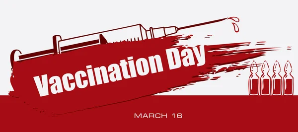 Card Pentru Ziua Marșului Evenimentului Ziua Națională Vaccinării — Vector de stoc