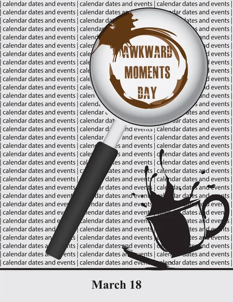 3月のカレンダー日付とイベントのための創造的なイラスト Awkward Momments Day — ストックベクタ