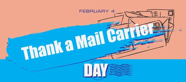 Card Event February Day Thank Mail Carrier Day — стоковий вектор