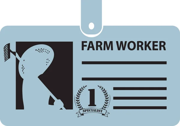 Ausweis Für Einen Landarbeiter Auf Einem Clip Vektorillustration — Stockvektor