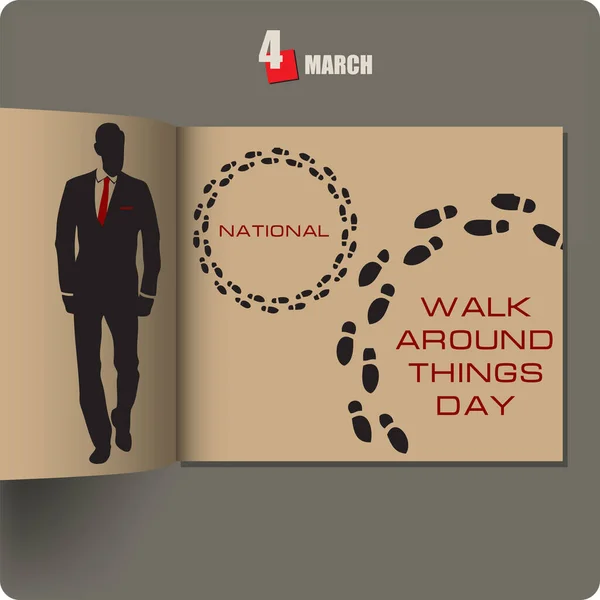 Εξάπλωση Άλμπουμ Ημερομηνία Μάρτιο Walk Things Day — Διανυσματικό Αρχείο