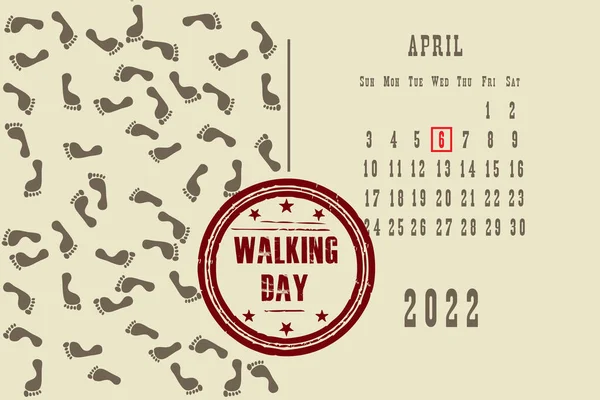 Calendar Page Calendar Grid Dates Holiday Event Walking Day — Διανυσματικό Αρχείο
