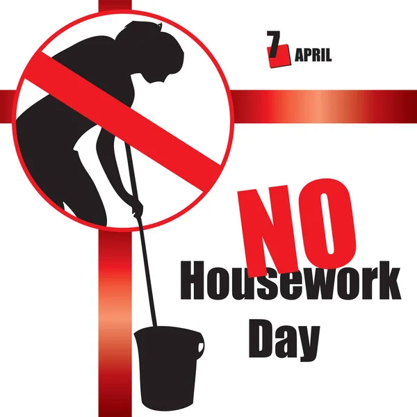 Kalendář Akce Slaví Dubnu Housework Day — Stockový vektor