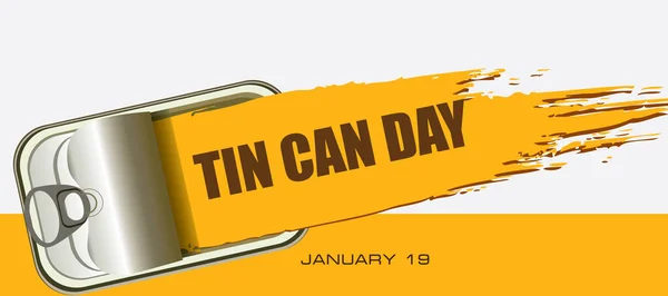 Scheda Evento Giorno Gennaio Tin Can Day — Vettoriale Stock