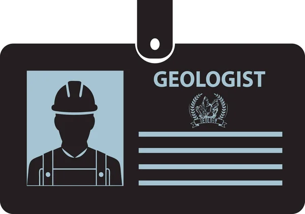 Identification Card Geologist Clip Vector Illustration — Stock Vector