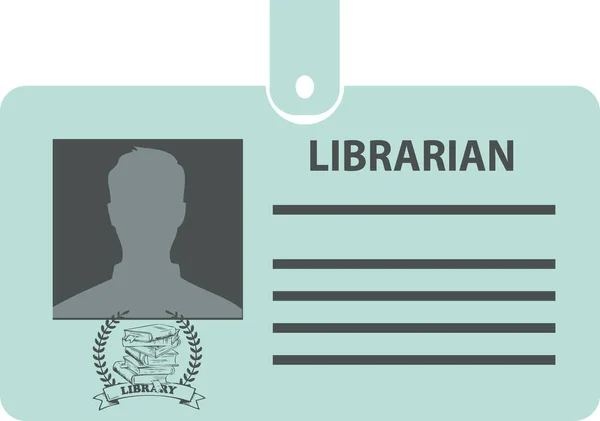 Identification Card Librarian Clip Vector Illustration — ストックベクタ