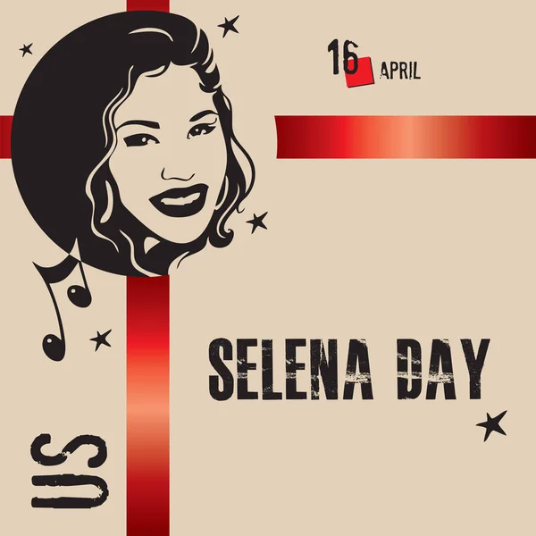 Het Kalenderevenement Wordt Gevierd April Selena Day — Stockvector