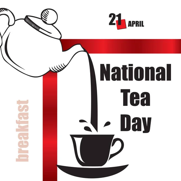 Calendar Event Celebrated April National Tea Day — Archivo Imágenes Vectoriales
