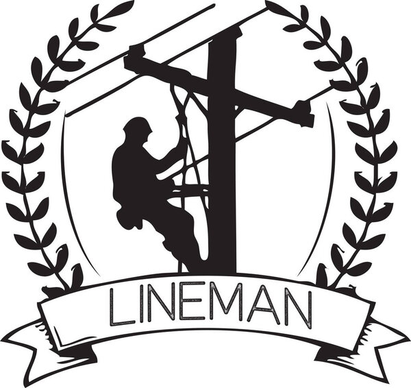 Symbol for Lineman specialty for design work. Vector illustration.