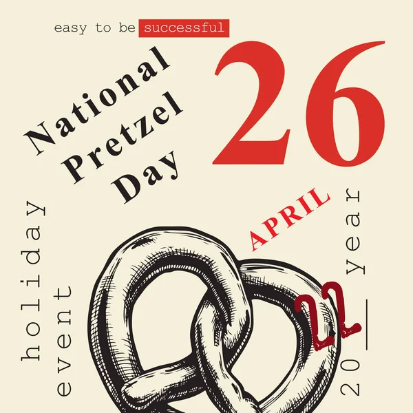 Calendar Event Celebrated April National Pretzel Day — Vector de stock
