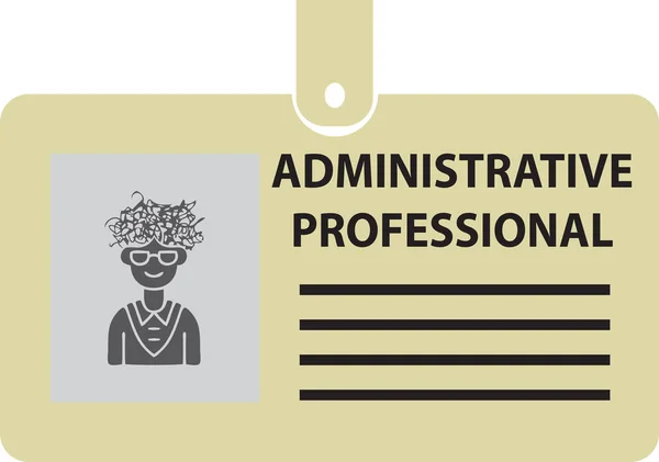 Identificatiekaart Voor Een Administratieve Professional Een Clip Vectorillustratie — Stockvector