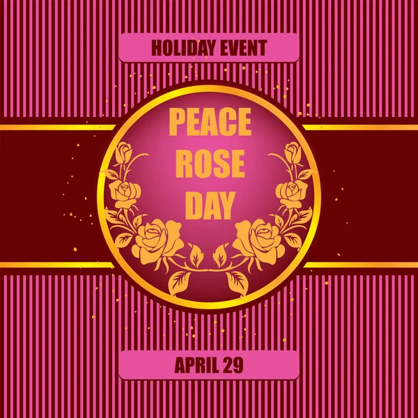 Calendar Event Celebrated April Peace Rose Day — стоковый вектор