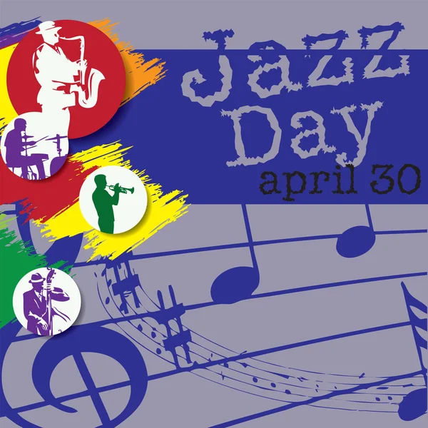 Festive Event April All Jazz Lovers International Jazz Day — Image vectorielle