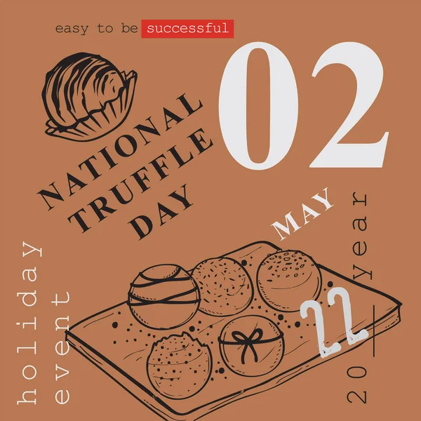 Calendar Event Celebrated May National Truffle Day — Archivo Imágenes Vectoriales