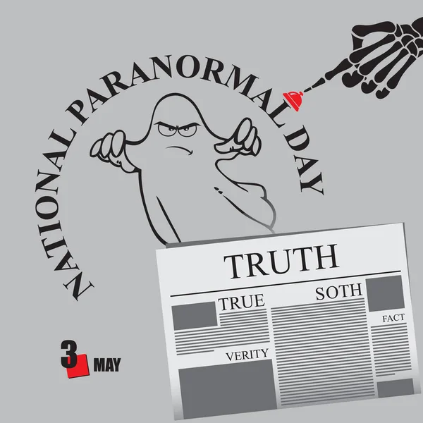 Newspaper Page Holiday National Paranormal Day —  Vetores de Stock