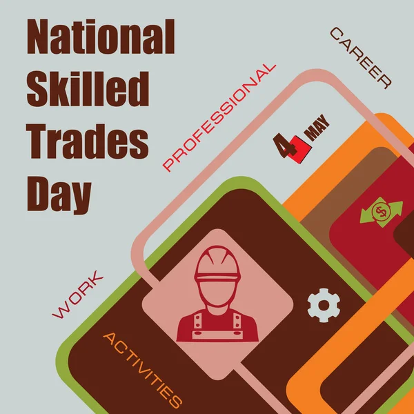 Calendar Event Celebrated May National Skilled Trades Day — Stockvector