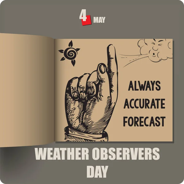 Album Spread Date May Weather Observers Day Always Accurate Forecast — Stock Vector