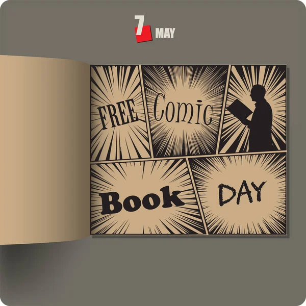 Album Spread Date May Free Comic Book Day — Stock vektor