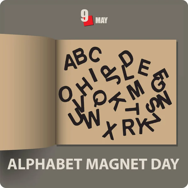Album Spread Date May Alphabet Magnet Day — Stok Vektör