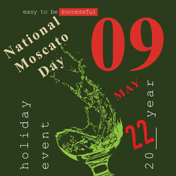 Calendar Event Celebrated May National Moscato Day — Vetor de Stock