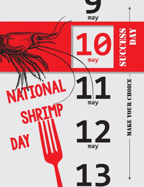 Make Your Choice Choose National Shrimp Day Mayl Vector Poster — Vector de stock